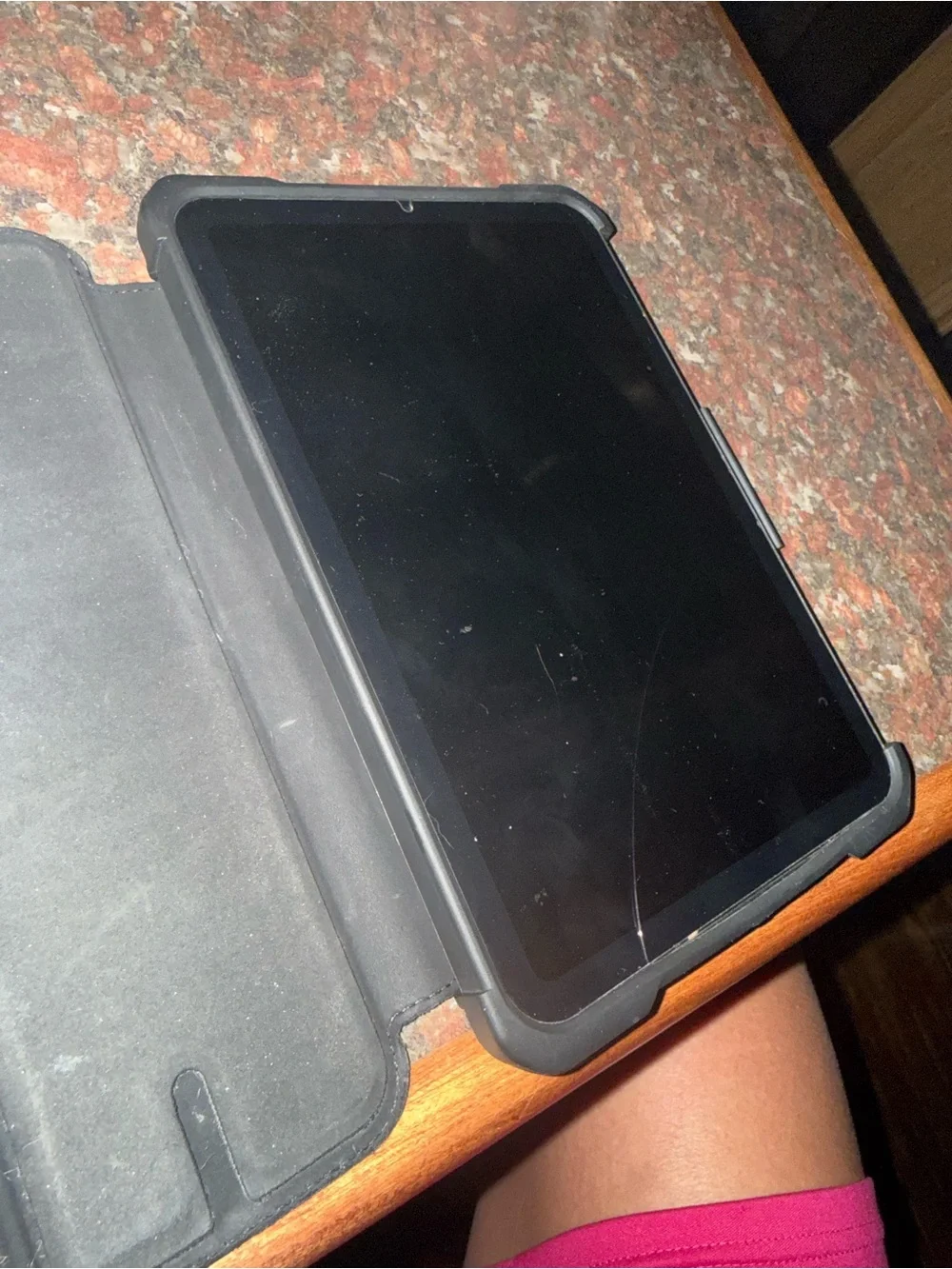 Tablet with Black Protective Case - Unbranded